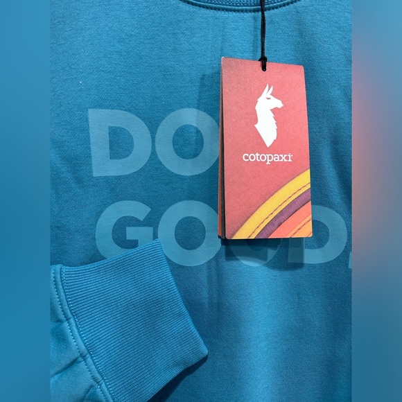 Cotopaxi Men's Medium Do Good Crew Sweatshirt Lake Blue NWT Organic Cotton - Picture 4 of 7